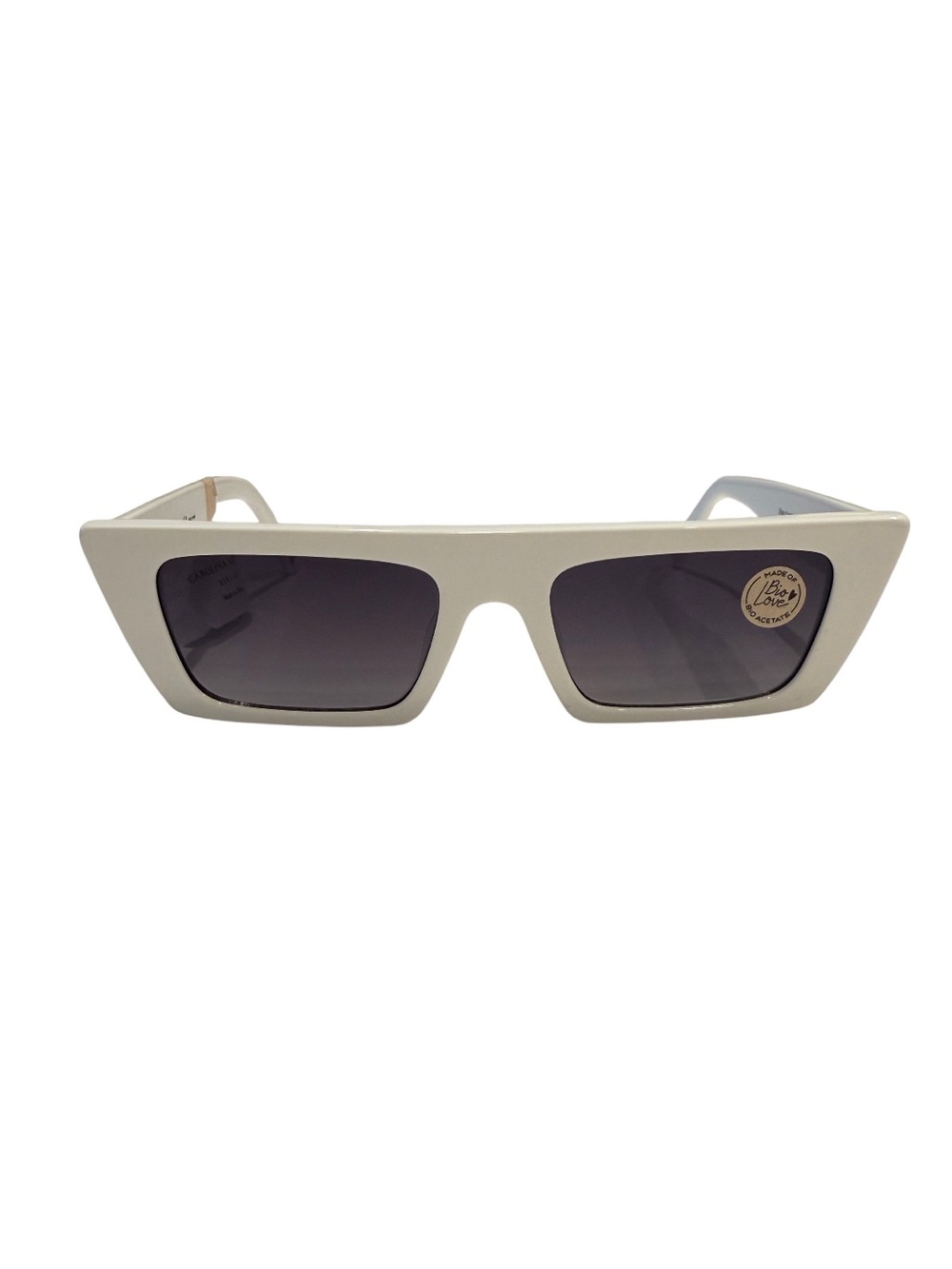 NEW Carolina Lemke White Eilish Bold Retro Sunglasses Boho
